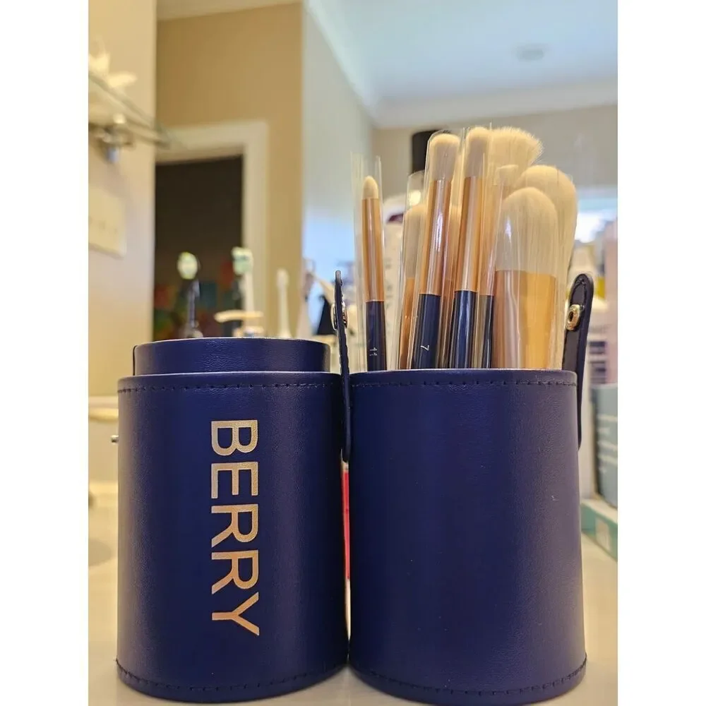 Berry Blue 12-Piece Professional Premium Ultra-Soft Synthetic Makeup Brushes Set